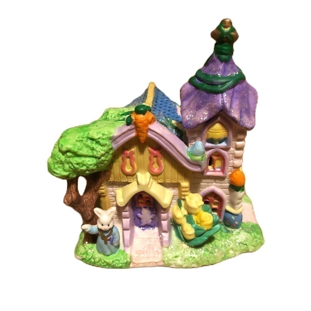 Vintage Hoppy Hollow Easter Bunny House Ceramic Colorful Home Tweet Home